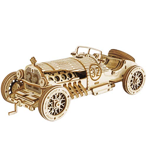 ROKR 3D Holzpuzzle für Erwachsene Kinder Vintage Grand Prix Auto Modellbausätze Geschenk Teenage von ROKR