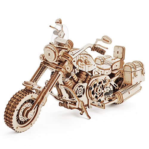 ROKR 3D Puzzle Holzbausatz Mechanische Getriebe Modell Cruiser-Motorrad für Kinder Erwachsene, Cruiser Motorcycle von ROKR