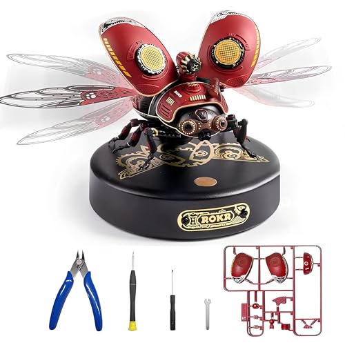 ROKR 3D Puzzle Erwachsen Käfer Scout Beetle 3D Metall und Kunststoff Puzzle Modellbausatz Steampunk Insekt Figur Sammelbares Spielzeug Deko Geschenk Für Ihn Mann Papa (MI02) von ROKR