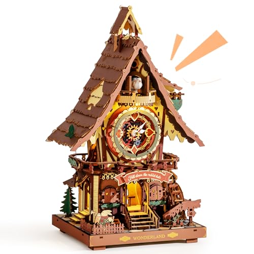 ROKR 3D Puzzle Holz Kuckucksuhr Holzpuzzle Erwachsene Holzuhr Cuckoo Clock Modellbausätze Geschenk für Männer Frauen Farbige LC901C ROKR 3D Puzzle Holz Kuckucksuhr Holzpuzzle Erwachsene Holzuhr Cuckoo Clock Modellbausätze Geschenk für Männer Frauen Farbige LC901C von ROKR