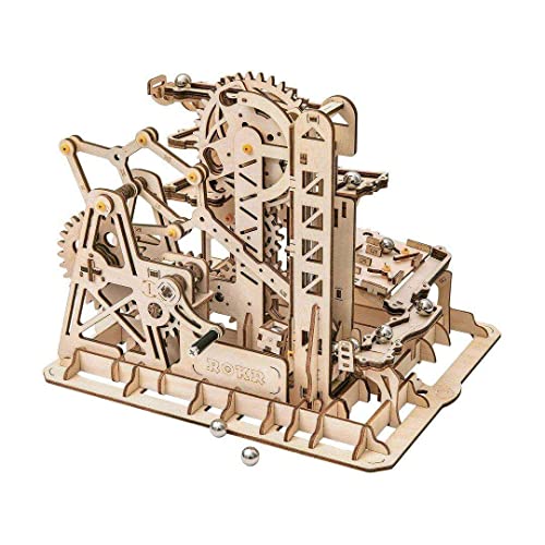 ROKR Marble Roller Coaster Clockwork Mechanical 3D Puzzle Game Woodcraft Construction Kit Adult Craft Set Puzzle Present (Tower Coaster) von ROBOTIME