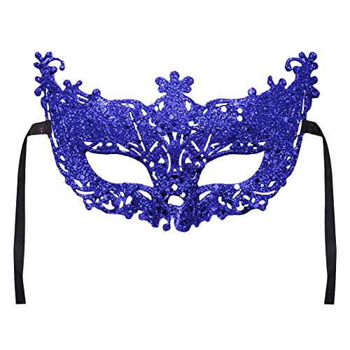 ROLAQDK Karneval Maske Maskenball für Damen, Frauen Karneval Maskerade Party Kostüm Festival Augenmaske 1920er Jahre Mardi Gras Party Maske für Cosplay (Blau) von ROLAQDK