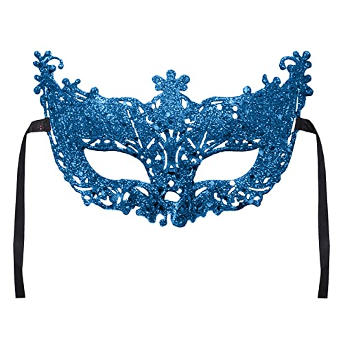 ROLAQDK Karneval Maske Maskenball für Damen, Frauen Karneval Maskerade Party Kostüm Festival Augenmaske 1920er Jahre Mardi Gras Party Maske für Cosplay (Himmelblau) von ROLAQDK