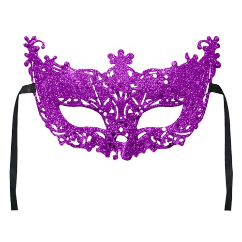 ROLAQDK Karneval Maske Maskenball für Damen, Frauen Karneval Maskerade Party Kostüm Festival Augenmaske 1920er Jahre Mardi Gras Party Maske für Cosplay (Pink) von ROLAQDK