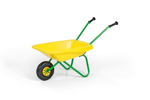 Rolly Toys Kinderschubkarre (Farbe gelb/grün, Kunststoffschubkarre mit Metallgestell, für Kinder ab 2 Jahre, belastbar bis 15 kg) 270873 von Rolly Toys