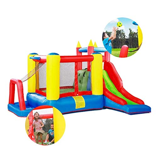 Aufblasbares Schloss für Kinder, Heimtrampolin, Kinderspielplatzspielzeug, Basketball-Rutsche, Spielzeug für den Außenbereich, großes Vergnügungspark-Schlossspielzeug von ROLTIN