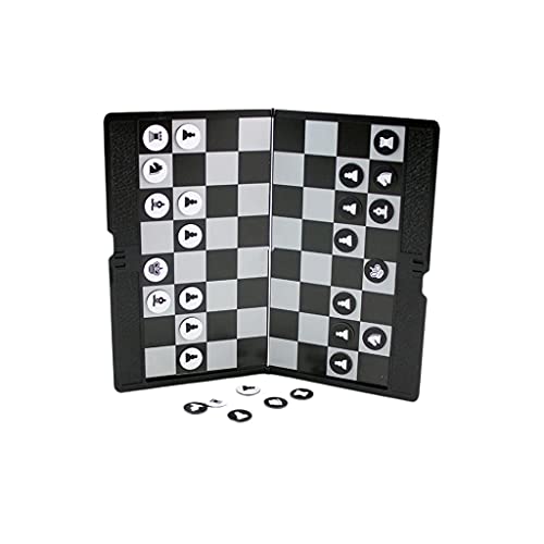 Mini International Chess Tragbares, weiches, magnetisches Schachspiel aus Kunststoff, zusammenklappbares Trainingsschachspiel von ROLTIN