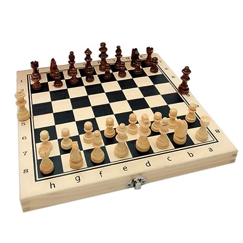 Schach Klappbares Familienschachspiel für die Interaktion zwischen Kindern und Erwachsenen, Schwarz-Weiß-Schachspiel, Lernspielzeug für das Schachspiel/29 x 29 cm von ROLTIN