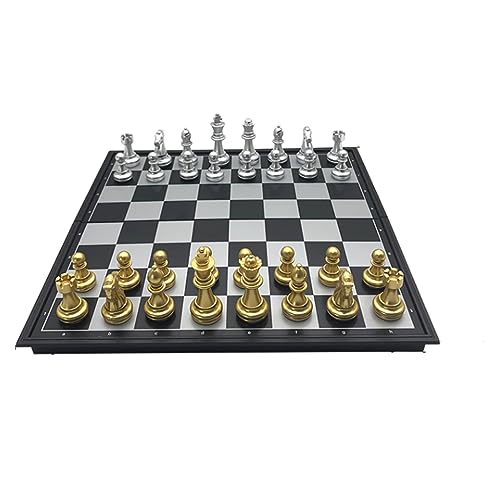 Schach Schachspiel mit klappbarem Schachbrett, tragbares Schachspiel, das am besten für Familienbrettspiele für Turniere geeignet ist von ROLTIN