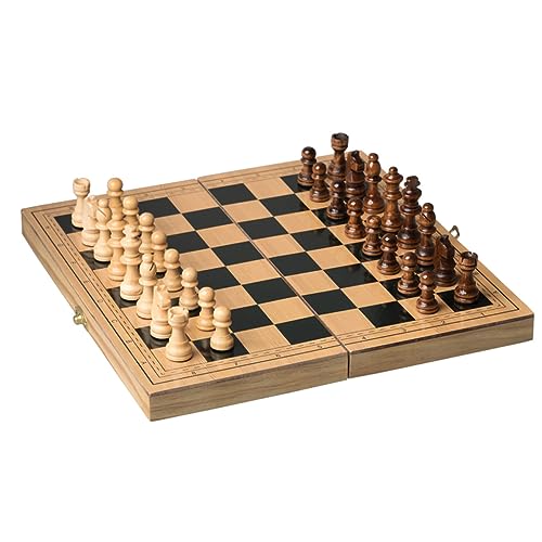 Schach im klassischen Stil, hölzernes Klappschachspiel mit Magnet, leicht zu tragendes Lernschach zur Aufklärung, Schachspielset passend für die meisten/39,5 x 39,5 cm von ROLTIN