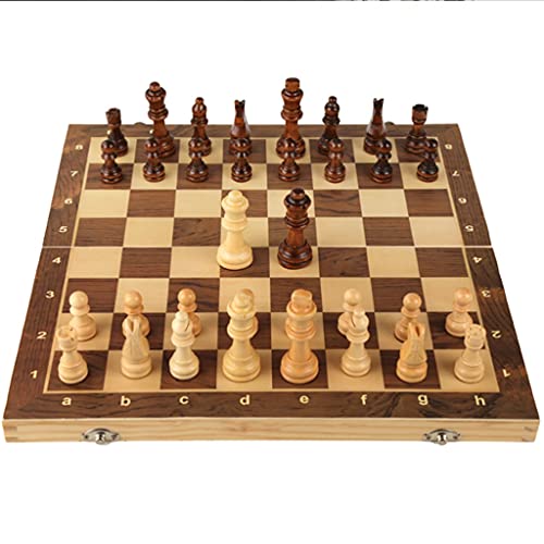 Schachspiel, Holzschachspiel, 28,9 cm, faltbar, Reiseschach mit Aufbewahrung, Brettspiel für Anfänger, Kinder und Erwachsene, 2 zusätzliche Königinnen, Anfänger von ROLTIN