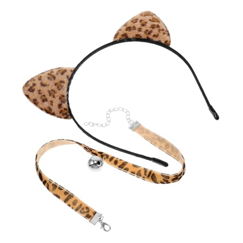 ROMANSENTIAL 1 Set Katzenohren-stirnband Mit Verstellbarem, Süßes Cosplay-stirnband Mit Leopardenmuster Für, Party-haar-accessoire, Kostüm-requisite Für Themenveranstaltungen von ROMANSENTIAL