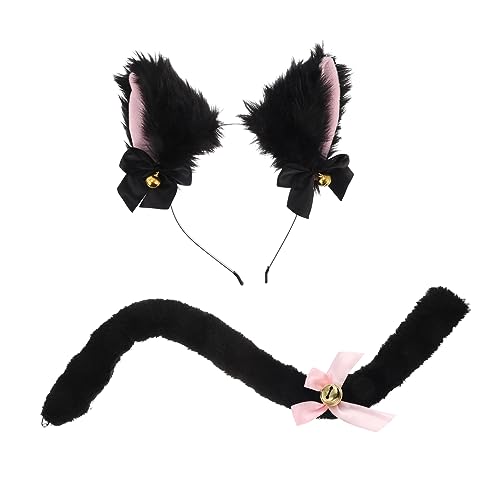 ROMANSENTIAL 2st Stirnband Mit Katzenohren Pelziges Kostüm Cat-noir-kostüm Katzenohr-cosplay-stirnband Katzen-halloween-kostüme Für Frauen Fuchs Katzenohren Cosplay Katzenohren Halloween Vlies von ROMANSENTIAL