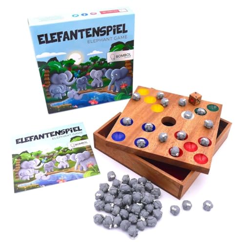 ROMBOL Elefantenspiel - Das Würfelspiel mit den süßen Elefanten für die ganze Familie, Modell:Elefanten von ROMBOL