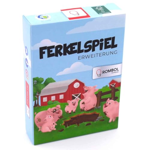 ROMBOL Ferkelspiel Erweiterung - Öko-Spielkarten mit lustigen Aufgaben und Ereignissen garantieren mehr Spielspaß von ROMBOL