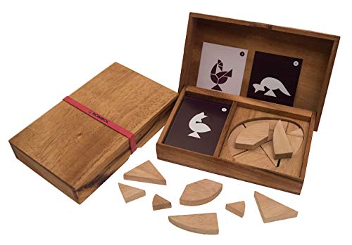 ROMBOL Varianten des Tangram Spieles für 2 Personen, Holz, Legespiel, Holzspiel, Denkspiel, Knobelspiel, Geduldspiel aus Holz, Modell:Ei von ROMBOL