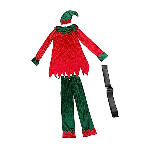 ROMISBABA 1 Satz Clown-Anzug Performance-Kostümtasche Elfen-Cosplay-Outfit Weihnachtselfe kleidung faschingskostüme karnevalskostüme Kostümschmuck Weihnachtsanzug für Erwachsene Baumwolle von ROMISBABA