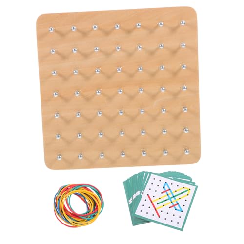 ROMISBABA 1 Satz Grafisches Nagelbrett Planke Lernwerkzeuge Für Kindermathematik Kinderspielzeug Geoboard- Für Kleinkinder Steckbrett Pädagogisches Geoboard Steckspielzeug Holz Weiß von ROMISBABA