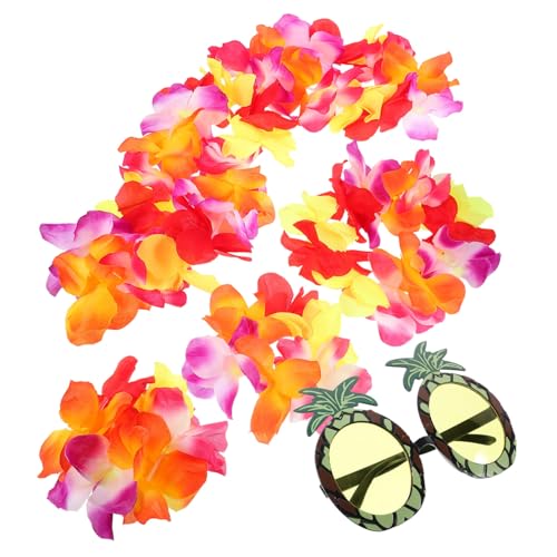 ROMISBABA 1 Satz Hawaiianische Lei hawaiianische Girlandenkette Kostüm hawaiianische Partydekorationen hawaii outfit hawaii kleidung hawaiianische Party-Foto-Stütze Hawaii-Party-Brille Tuch von ROMISBABA