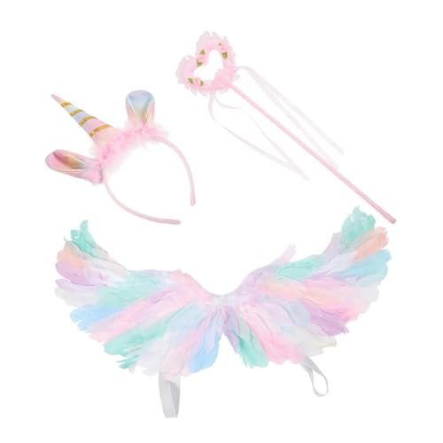 ROMISBABA 1 Satz Mädchen Stirnband Regenbogen-Feenflügel Mädchen Engel Stirnband Feenpartyzubehör feeflügeln fairy wand zauberstab Feenflügel Mädchen Feenflügel für Mädchen Plastik Rosa von ROMISBABA