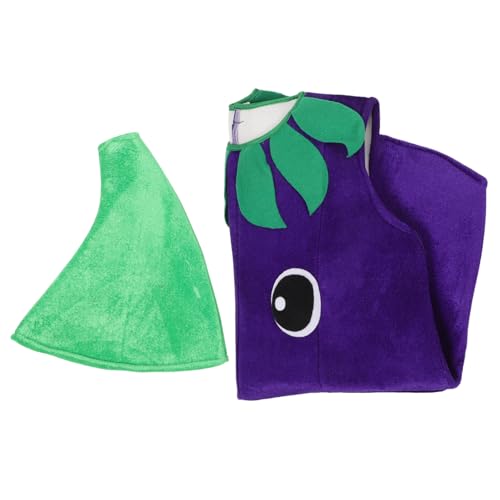 ROMISBABA 1 Satz Schwamm-auberginen-kostüm Auberginen-outfit Cosplay-kostüm Für Kinder Halloween-aubergine-cosplay-kostüm Karotte Kostüm Auberginenkostüm Für Kinder Bühnenkostüm Vinylon von ROMISBABA