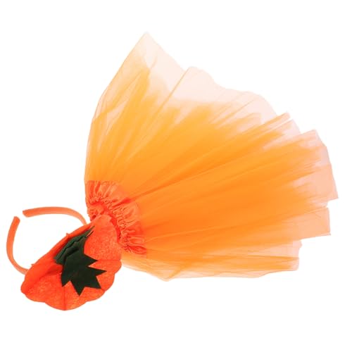 ROMISBABA 1 Set Halloween Kürbis Set Stirnbänder Halloween Kostüme Halloween Dekoration Halloween Haar Accessoires Für Kinder Party Dekorationen Mädchen Tutu Rock Vliesstoff Orange von ROMISBABA