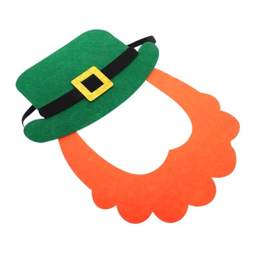 ROMISBABA 1 Set St Patrick's Day Kostümzubehör Selbstkleber Neuheit Hut Mit Falschem Bart Und Green Top Hut Aufklebern Für Partybevorzugungen Lieferungen Foto Requisiten Outfits von ROMISBABA