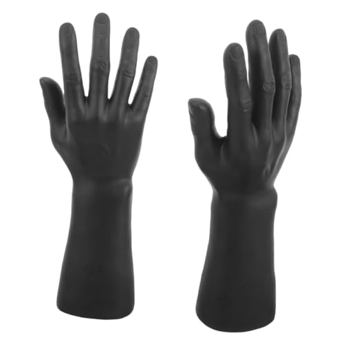 ROMISBABA Realistische männliche Hand Schaufensterpuppe 2 Stück Hand Ringhalter schwarz rechte Hand Schmuck Display für Home Store von ROMISBABA