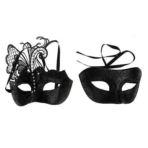 ROMISBABA 2st Maskerade Maske Halloween-maske Für Männer Maskerade Kostümzubehör Vintage Antike Masken Karnevals-gesichtsbedeckungen Maskerade Für Paare Cosplay-partymaske Deko Eisen Black von ROMISBABA