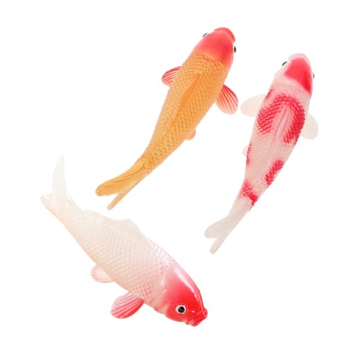 ROMISBABA 3st Simulation Eines Koi- Teichschwimmerdekoration Schwimmender Koi-Fisch Fischmodelle Katzenspielzeug Fisch Fischfigur Aus Kunststoff Badespielzeug Fischskulpturen PVC von ROMISBABA