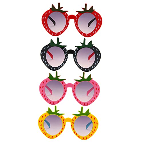 ROMISBABA 4 Stück Sonnenbrille für Mädchen erdbeere sonnenhut Obst kindersonnenbrille sonnenbrille Sommersonnenbrille für Erdbeer-Sonnenbrille Stk von ROMISBABA