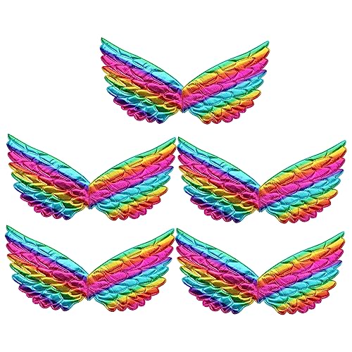 ROMISBABA 5St Elfenflügel Einhornflügel des kleinen Mädchens Märchenprinzessin Kostüme halloween costume halloween kleidung Party Wing Requisiten Engelsflügel Stütze Polyester Colorful von ROMISBABA