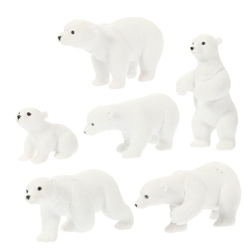 ROMISBABA 6 Stück Teiliges Kleine Miniaturfiguren aus Harz Realistische Weiße Bären Deko für Garten Büro Puppenhaus Langlebige Landschaftsornamente ROMISBABA 6 Stück Teiliges Kleine Miniaturfiguren aus Harz Realistische Weiße Bären Deko für Garten Büro Puppenhaus Langlebige Landschaftsornamente von ROMISBABA