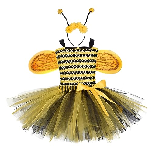 ROMISBABA Gazerock für Mädchen bee costume Bienenkleid -Tutu-Rock Tüllrock für Kinder Kinder-Outfits Kleideranzüge für Mädchen Feen-Tutu-Rock Partyrock für Mädchen Tüllrock für Mädchen von ROMISBABA