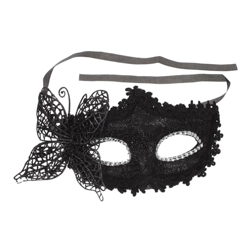 ROMISBABA Schwarze Spitzen Maske Damen Halbgesichts Venezianische Masquerade Ball Mask mit Verstellbarem Band für Fasching Halloween Kostüm Party Decor ROMISBABA Schwarze Spitzen Maske Damen Halbgesichts Venezianische Masquerade Ball Mask mit Verstellbarem Band für Fasching Halloween Kostüm Party Decor von ROMISBABA