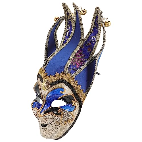 ROMISBABA Venezianische Maske Bühnenauftrittsmaske Maskendekor Karneval Voll Halloween-party-dekor Maskenball Maske Kostüm Maske Outfit Maske Für Den Mann Maskerade-gesichtsdekor P.s Blue von ROMISBABA