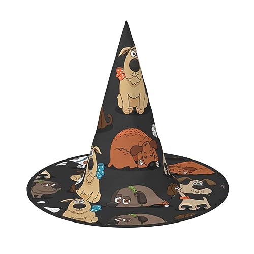 ROMuka Hund Corgi Halloween Full Hat Party Girl Breite Krempe Faltbarer Hut Sharp Party Kostüm Cosplay von ROMuka