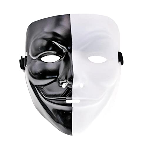 RONGYEDE-Black and White V Mask Horror Headwear for Halloween Carnival Costume Party Props von RONGYEDE