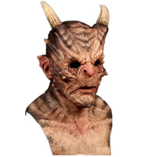 RONGYEDE-Halloween Headgear Horror Cosplay Mask Horns Old Man Cosplay Mask Scary Spoof Horror Horns Mask Horror Headwear for Halloween Carnival Costume Party Props von RONGYEDE