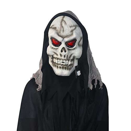 RONGYEDE-Halloween Ostern Cosplay Maske Rotes Auge Dämon Geist Schritt Schädel Cosplay Maske Horror Kopfbedeckung für Halloween Karneval Kostüm Party Requisiten von RONGYEDE