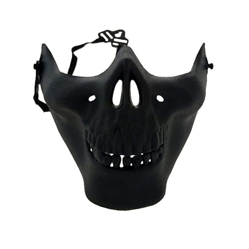 RONGYEDE-Hworks Schwarze Skelett-Cosplay-Maske aus Kunststoff, halbe Gesichtsabdeckung, Halloween, Cosplay-Requisiten von RONGYEDE