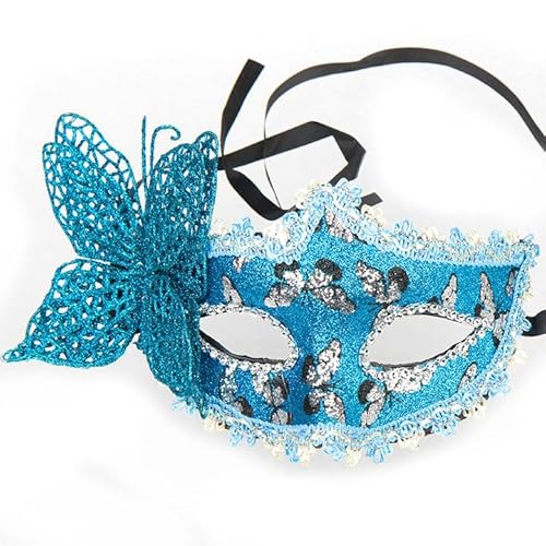 RONGYEDE-Party Floral Blau Cosplay Maske Kunststoff Halbgesicht Abdeckung Halloween Kostüm Requisiten von RONGYEDE