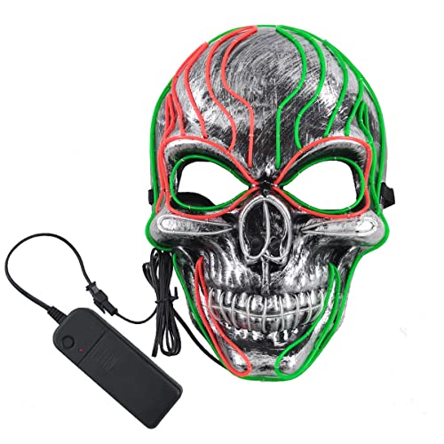 RONGYEDE-Party Spoof Horror Scary Funny Skull Cosplay Maske El Cold Light Luminous Cosplay Maske Horror Kopfbedeckung für Halloween Karneval Kostüm Party Requisiten von RONGYEDE