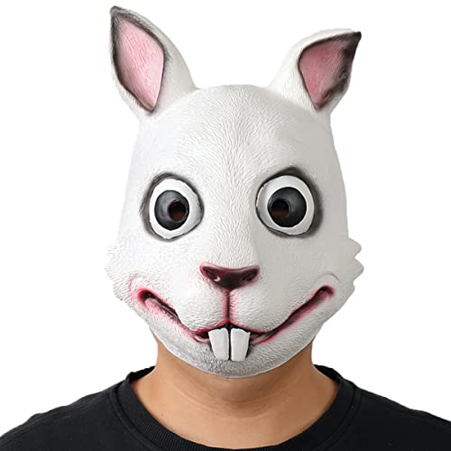 RONGYEDE-Rabbit Bunny Cosplay Mask Headwear Cosplay Headwear Props Mask Horror Headwear for Halloween Carnival Costume Party Props von RONGYEDE