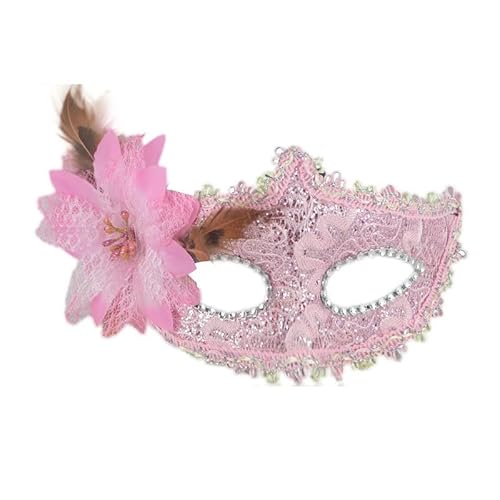 RONGYEDE-Rosa Floral Cosplay Maske Halloween Kostüm Requisiten Harz Half Face Cover von RONGYEDE