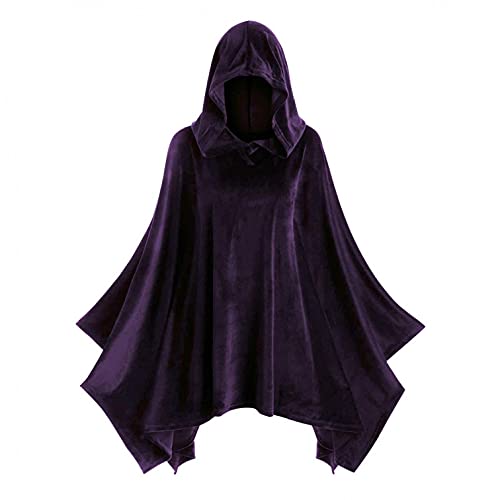 RONGbbppQ Kapuzenumhang Unisex Erwachsene Kapuzenumhang Lang Umhang Sensenmann Vampir Hexe Karneval Halloween Erwachsene Zauberer Kostüm Kapuzenumhang Mantel für Halloween Weihnachten Cosplay Kostüm Maskerade von RONGbbppQ