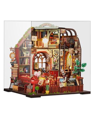 RONSTONE DIY Book Nook mit Staubschutzhülle – Puppenhaus aus Holz mit ausführlicher Farbanleitung und LED-Licht – Handgefertigtes Set für kreatives Bücherregal-Dekor zu Hause RONSTONE DIY Book Nook mit Staubschutzhülle – Puppenhaus aus Holz mit ausführlicher Farbanleitung und LED-Licht – Handgefertigtes Set für kreatives Bücherregal-Dekor zu Hause von RONSTONE