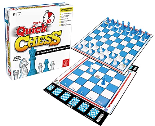 ROO GAMES QG01 Quick Chess – Schach Lernen mit 8 einfachen Aktivitäten – für Kinder ab 6 Jahren – Schach-Set für Kinder, Weiß von ROO GAMES