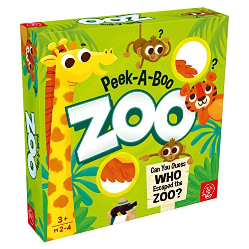 ROO Games Peek-A-Boo Zoo – Seien Sie der Erste, der das fehlende Tier entdeckt, ab 3 Jahren, EIN Ratespiel für Kleinkinder und Familien von ROO GAMES