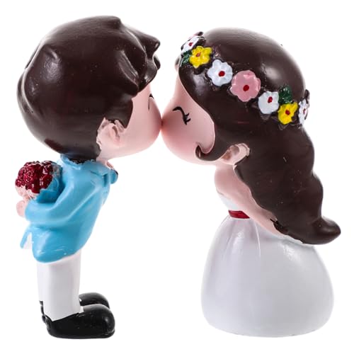 RORPOIR 1 Paar Hochzeitstorte Ornament Harz Kuss Paar Kuchendekoration Kreative Tortendeko Für Hochzeit Und Verlobung Elegante Kuchendekoration Für Den Besonderen Tag von RORPOIR